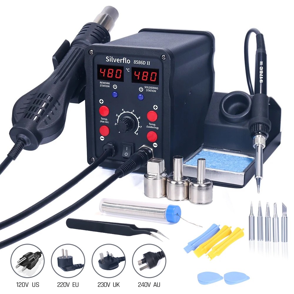 محطة لحام Silverflo 8586D 2 في - مراجعة T12 Soldering Station Oled وسعره