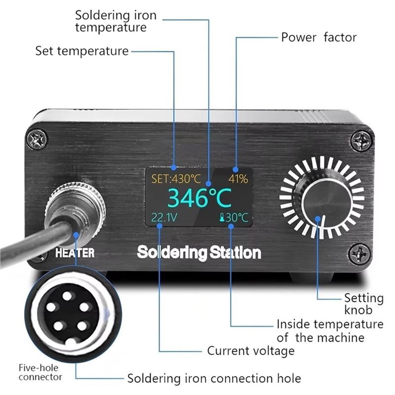 محطة لحام محمولة AB11-T12 لإصل - مراجعة T12 Soldering Station Oled وسعره