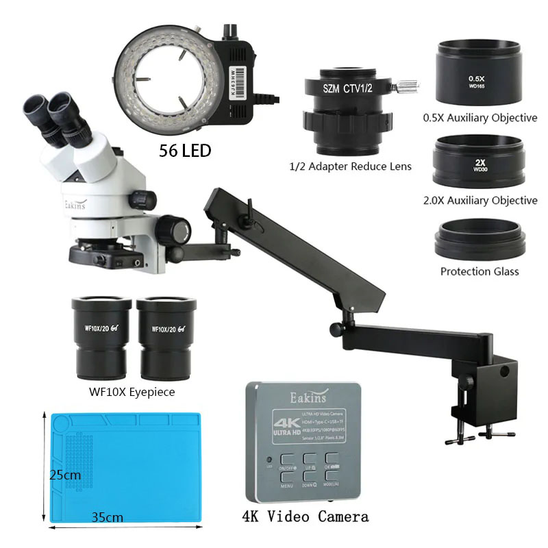 Simul البؤري الصناعي ثلاثي الع - مراجعة Simul-Focal Industrial Microscope 4K Hdmi وسعره