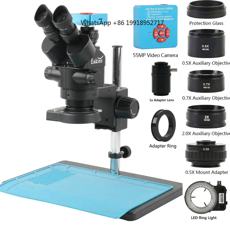 مجهر ستيريو ثلاثي العدسات من إ - مراجعة Simul-Focal Industrial Microscope 4K Hdmi وسعره