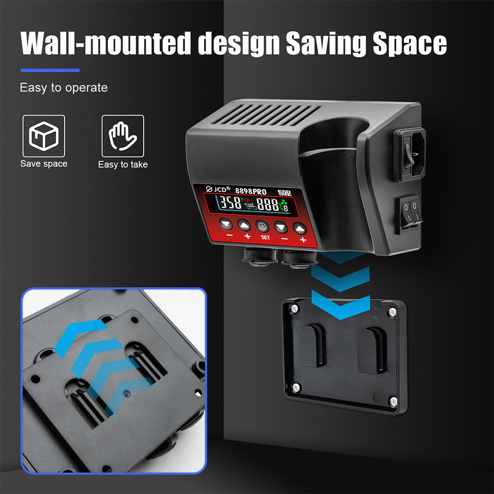 JCD 8898Pro 2 في 1 محطة لحام 7 - مراجعة 2 In 1 Soldering Rework Station 750W وسعره